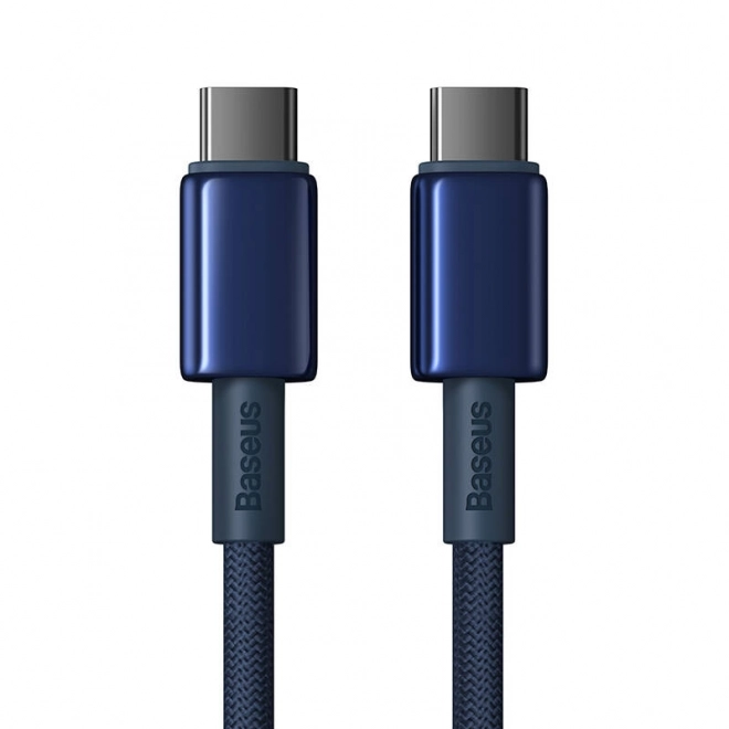 Kábel USB-C - USB-C Baseus Tungsten Gold 100W 2m Modrý