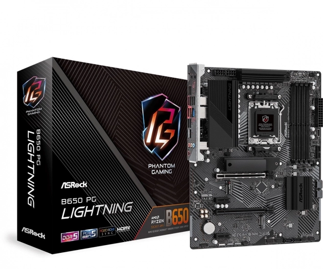 asrock b650 pg lightning atx základná doska pre amd am5, ddr5, hdmi, m.2