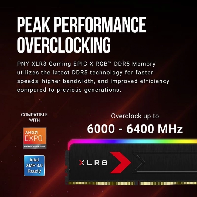 Herná pamäť PNY XLR8 DDR5 s RGB podsvietením
