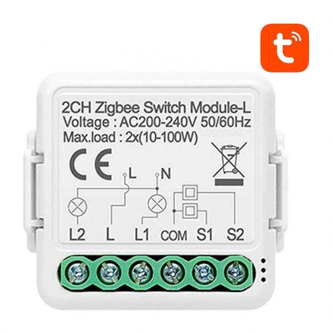 Chytrý spínací modul ZigBee Avatto bez neutrálu