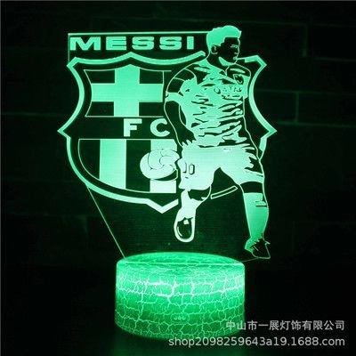 3D LED nočná lampa FC Barcelona Hologram s diaľkovým ovládačom