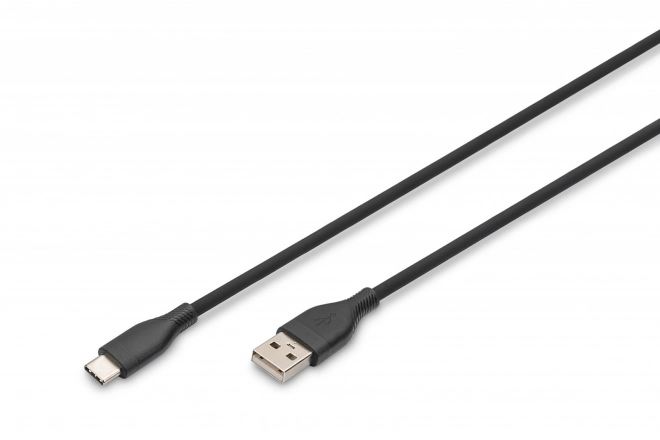 Silikónový nabíjací kábel USB-A - USB-C, 60W, 1m čierny