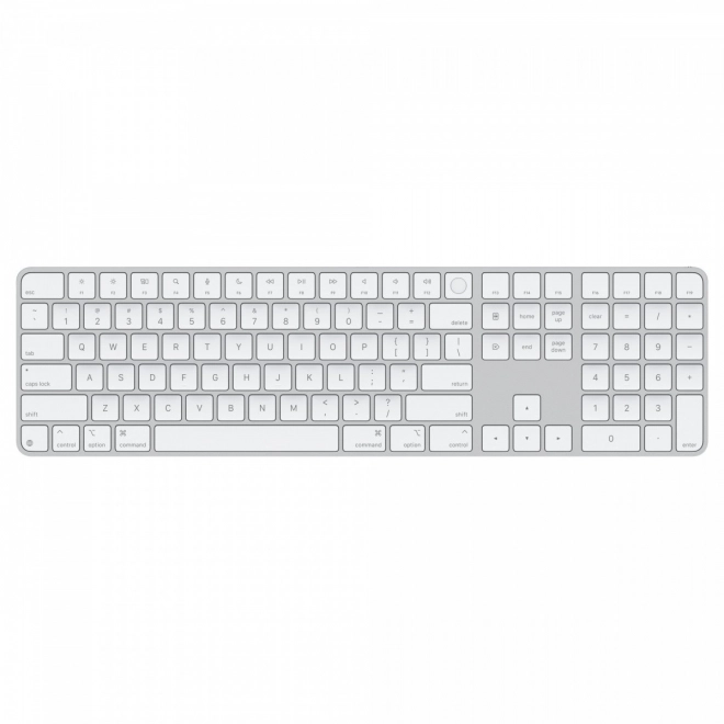 Magic Keyboard s Touch ID a numerickou klávesnicou pre Mac s Apple čipom - biele klávesy