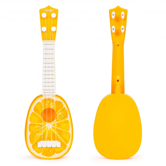 Detské ukulele s oranžovým vzorom