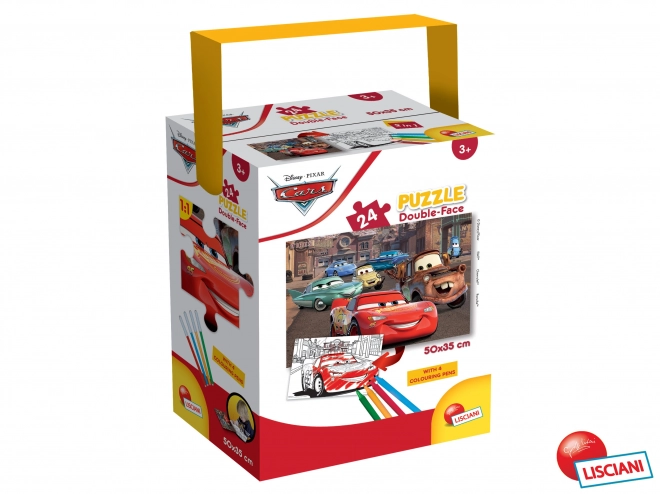 Obojstranné puzzle Cars 24 dielikov