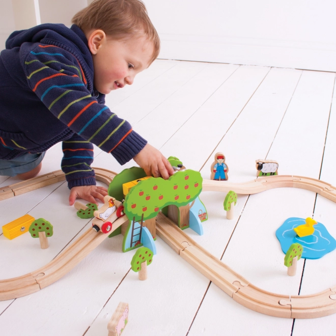 Bigjigs Rail Drevená vlaková farma