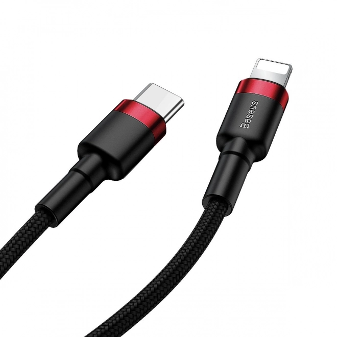 Kabel Baseus s rýchlonabíjaním USB-C - Lightning 1 m čierno-červený