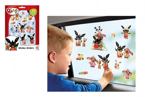 Dekorácia na okno Bing Bunny 50ks samolepiek na karte 16x21cm