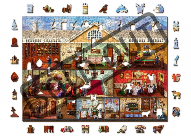 Drevené mesto Drevené puzzle Viktoriánske sídlo 2v1, 1010 dielikov EKO