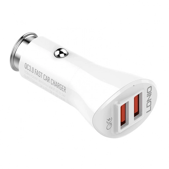 Autonabíjačka LDNIO s 2 USB portami a Lightning káblom