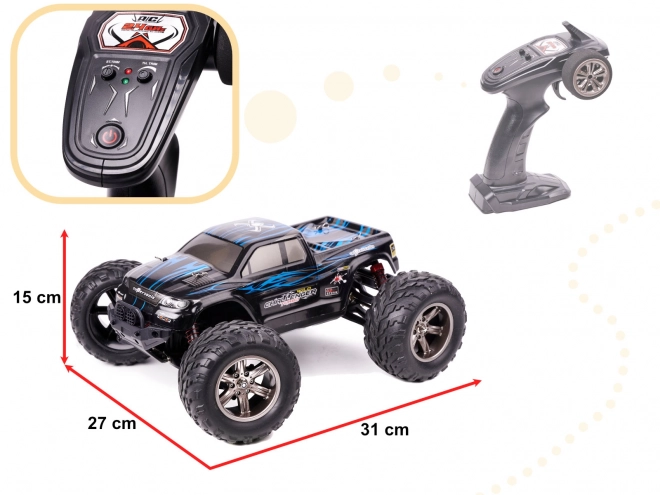 Zariadený auto Monster Truck 1:12 2,4GHz modrý