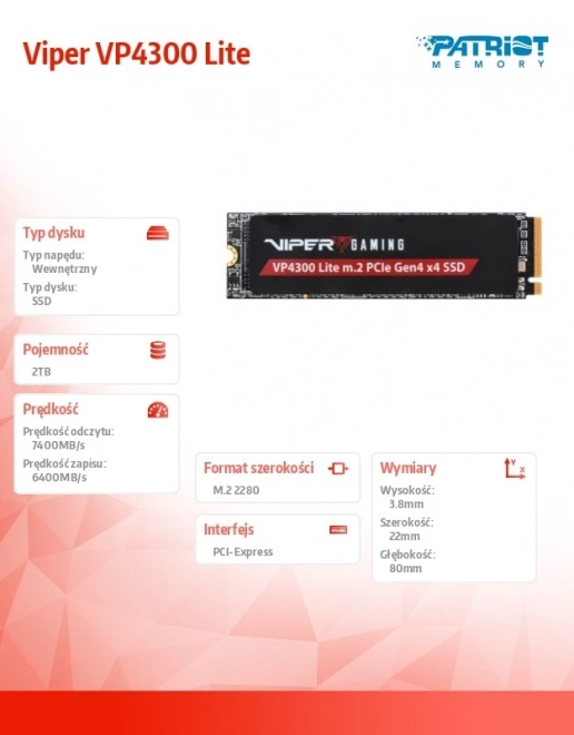 SSD disk 2TB Viper VP4300 Lite pre PS5