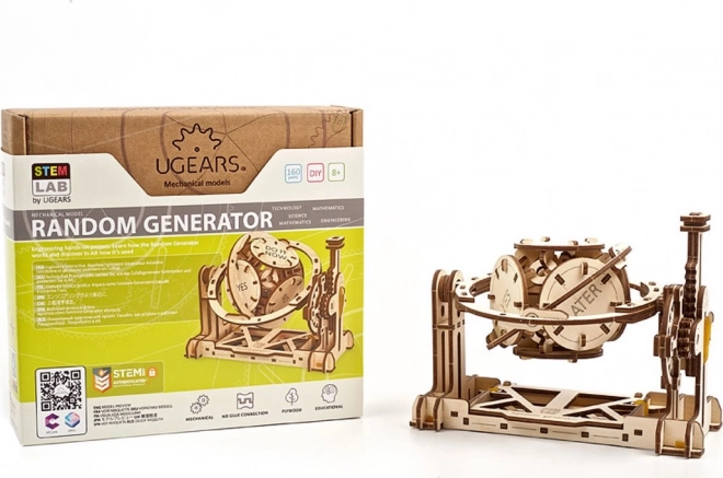 Ugears drevené 3D mechanické puzzle náhodný generátor