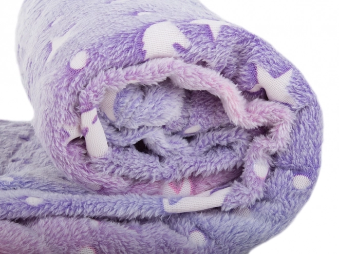 Deka s rukávmi fleece teplá mikina župan neon – fialová
