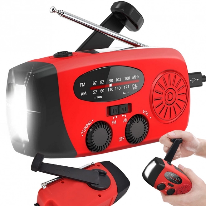 Solárne rádio so svietidlom a powerbankou pre núdzové situácie