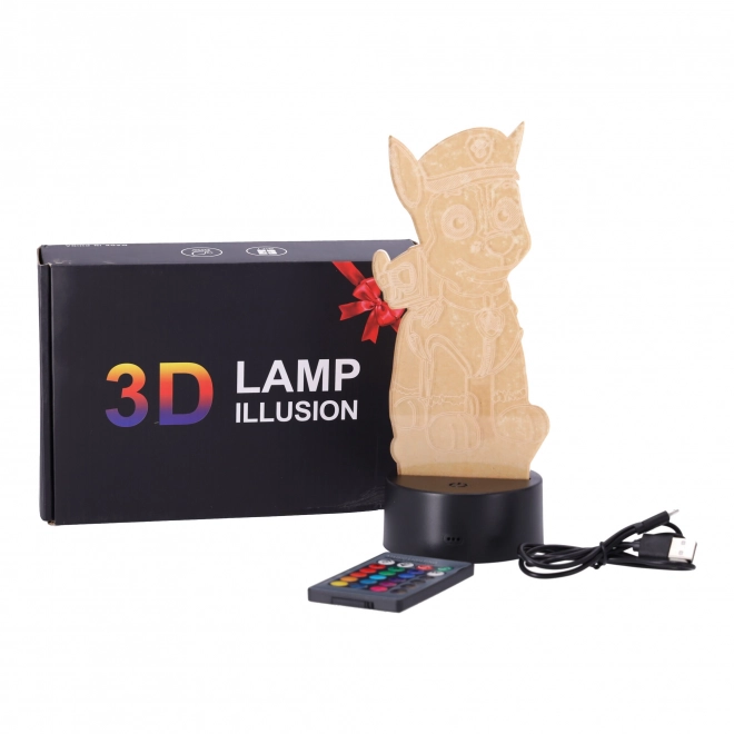 Nočná lampa 3D LED Pes Hologram + ovládač