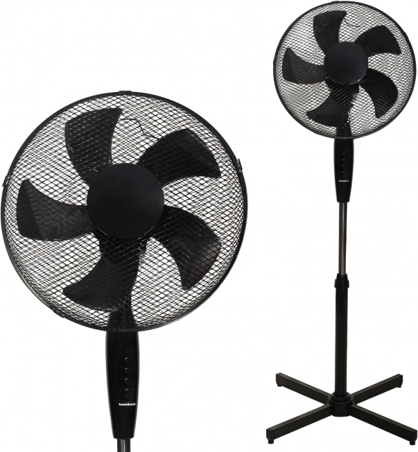 Stojací podlahový ventilátor – 3 režimy, 5 lopatiek, čierny