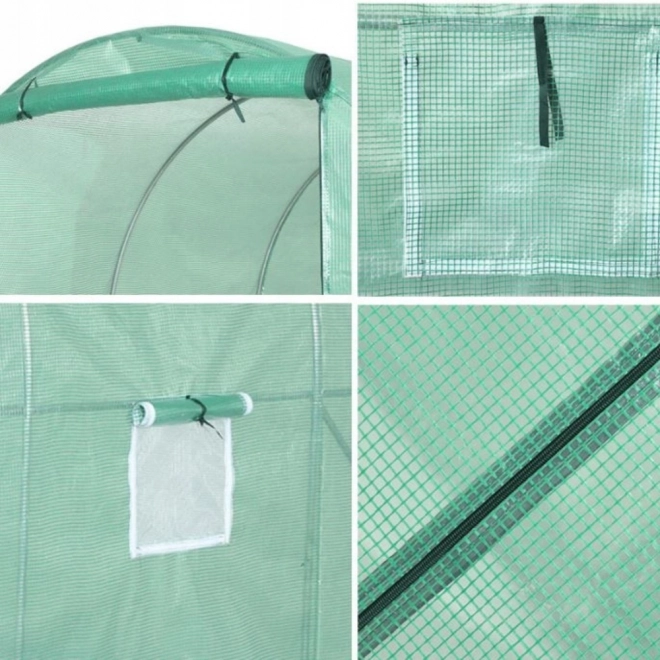 Záhradný fóliový tunel skleník 4,5x2x2 m zelený
