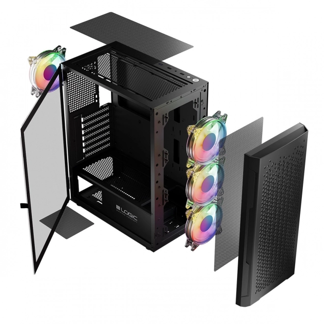 Počítačová skrinka LOGIC Aramis ARGB Midi USB 3.0 Čierna