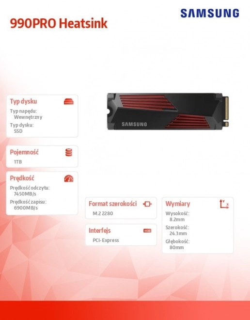 Ssd disk s chladičom 990PRO NVMe 1TB