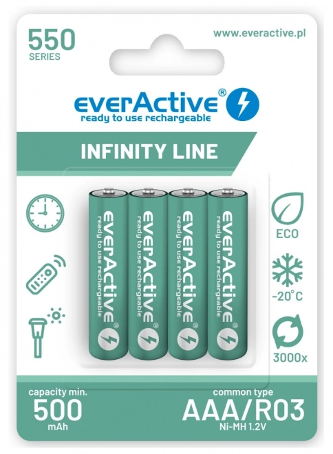 Akumulátory AAA 550 mAh ready to use Infinity Line