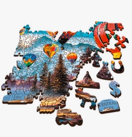 Drevené puzzle farebné balóny 1000 dielikov