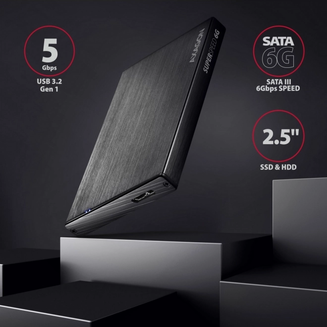 Hliníkové puzdro na externý disk USB 3.2 Gen 1 pre SATA 2,5"