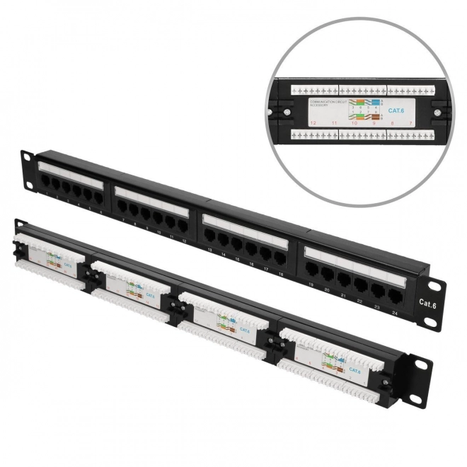 Patchpanel 24 portov Cat6 UTP V2