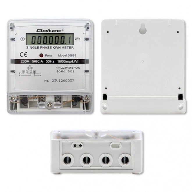 Jednofázový elektromer Qoltec 230V s LCD displejom