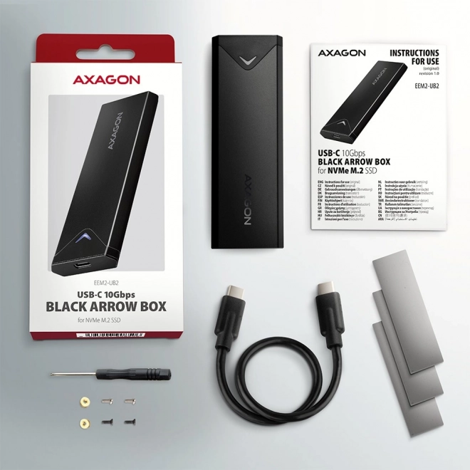Vonkajší hliníkový kryt pre NVMe SSD s rozhraním USB-C 3.2 Gen 2