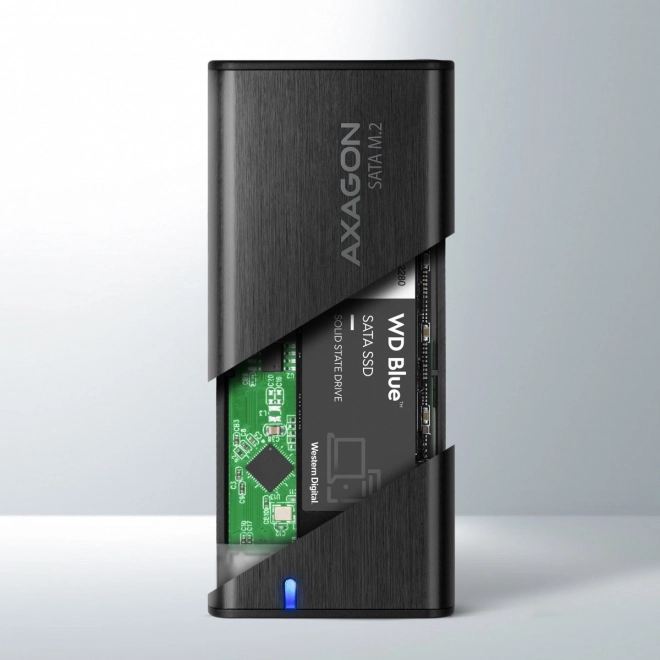 Axagon vonkajší hliníkový box na sata m.2 ssd bez skrutiek usb-c 3.2 gen 2