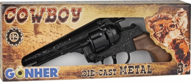 Kovbojský kovový revolver 12 nábojov Gonher