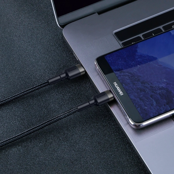 Kábel Baseus Cafule USB-C bleskové nabíjanie 2m šedo-čierny