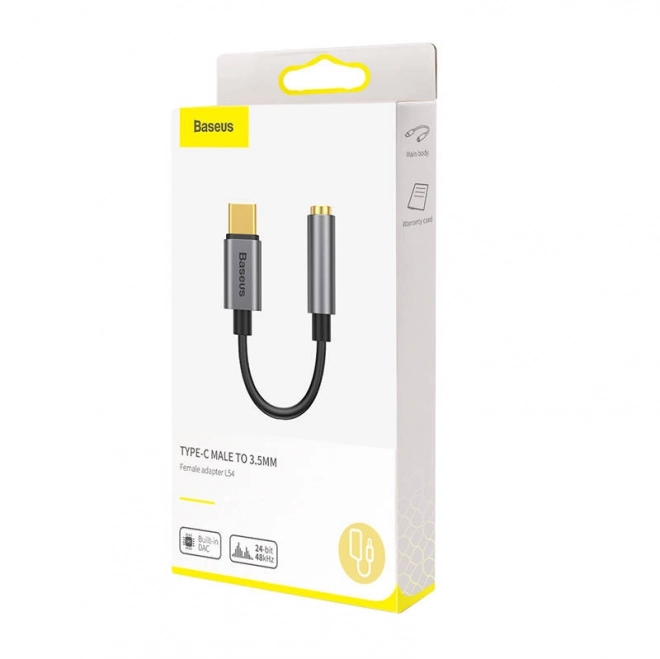 Audio adaptér Baseus USB-C na 3,5 mm mini jack - čierno-šedý