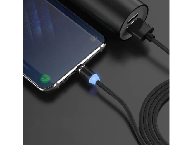 Magnetický nabíjací kábel 3v1 Micro Typ-C USB Lightning 1m