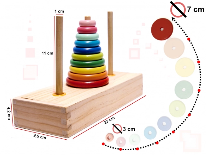 Detské drevené puzzle - Hanojská veža