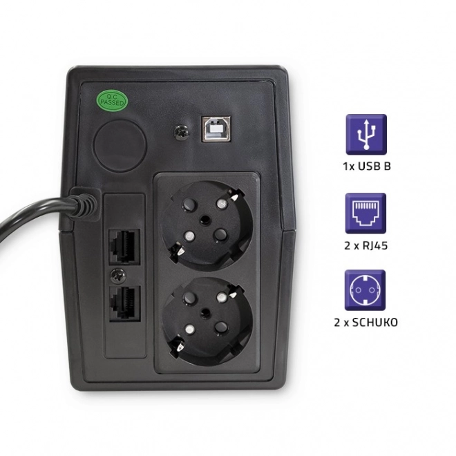 Záložný zdroj UPS Monolith 650VA 360W LCD USB RJ45