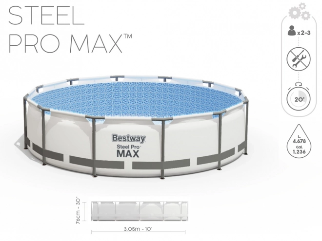 Nadzemný bazén Steel Pro MAX s kartušovou filtráciou