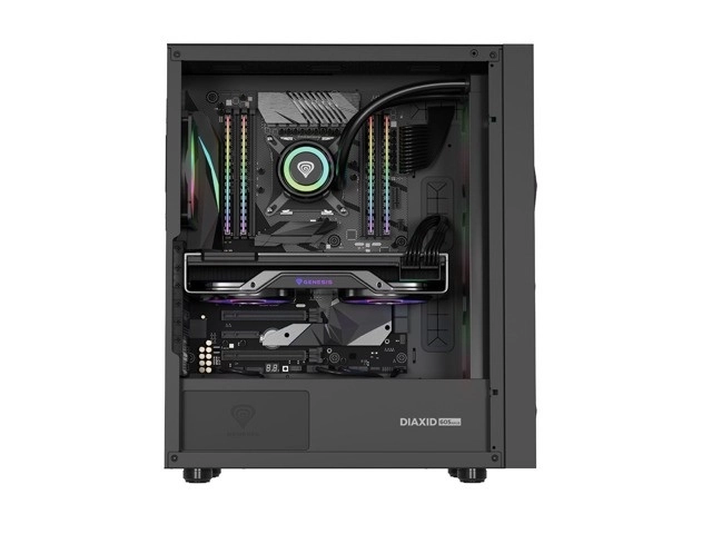 Počítačová skriňa Genesis Diaxid 605 ARGB MIDI Tower USB-C čierna