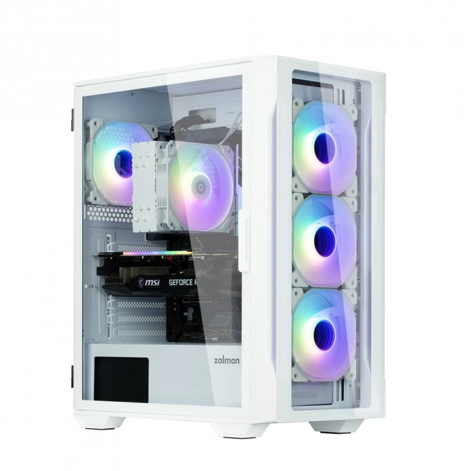 Počítačová skrinka I3 Neo TG biela Mid Tower RGB