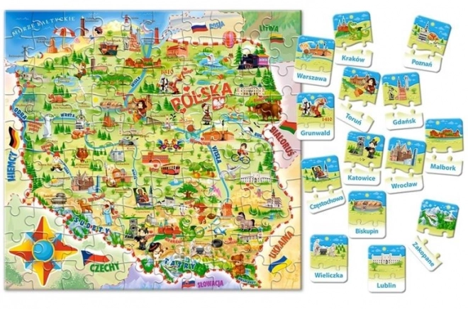 Puzzle Edukacyjna Mapa Polski