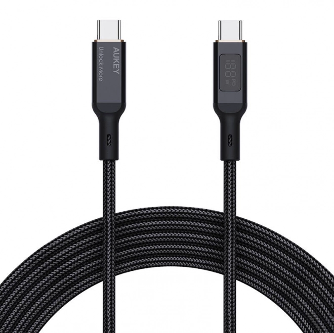 Kábel Aukey USB-C na USB-C 100W 1m čierny