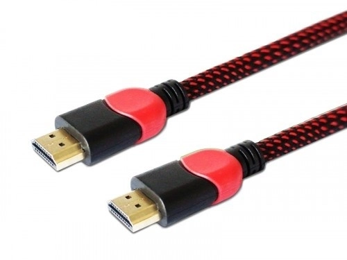 Červeno-čierny HDMI kábel 2.0 s dĺžkou 3 m