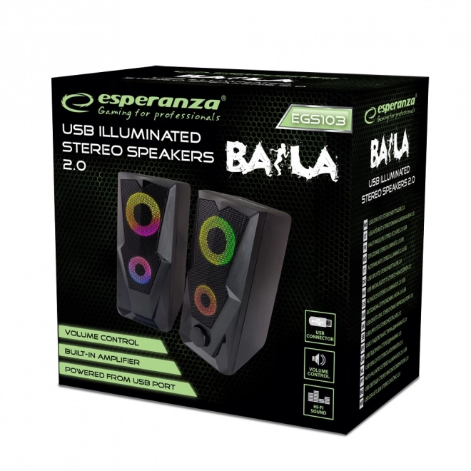 Stereofónne LED reproduktory Rainbow USB