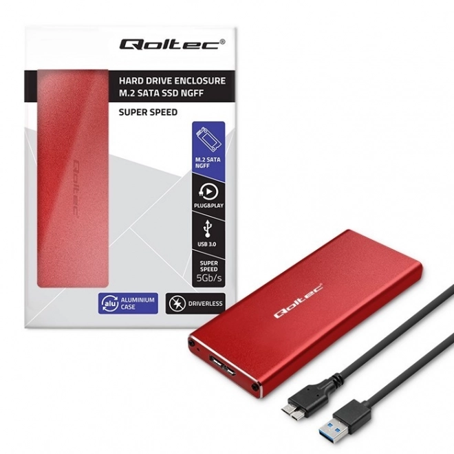 Červený USB 3.0 kryt pre disk M.2 SSD SATA NGFF