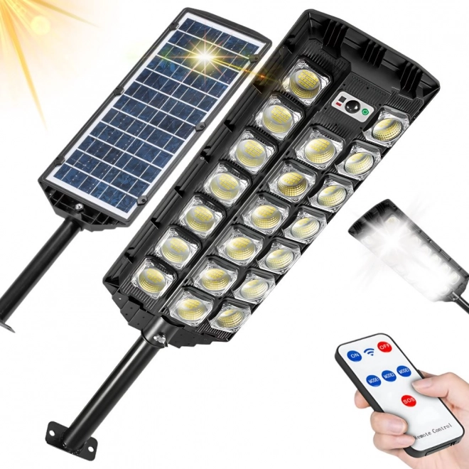 Solárna LED pouličná lampa s diaľkovým ovládaním a pohybovým senzorom