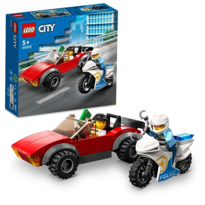 Lego City Policajná motorka - prenasledovanie auta