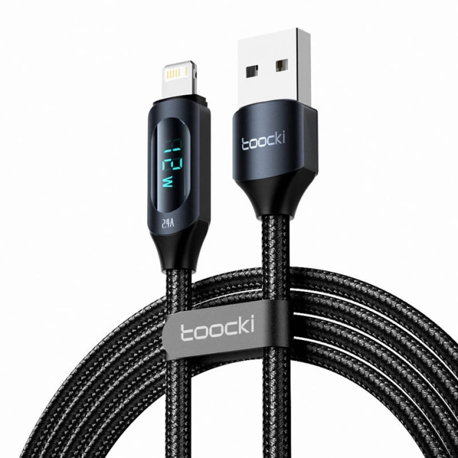 Toocki nabíjací kábel USB-A/Lightning, 1m, 12W (čierny)