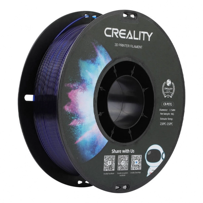 Filament pre 3D tlačiarne Petg priehľadný modrý