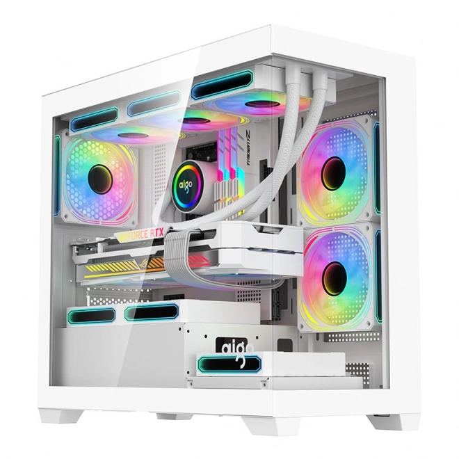 počítačová skriňa Darkflash C218M bielej s 6 ARGB ventilátormi